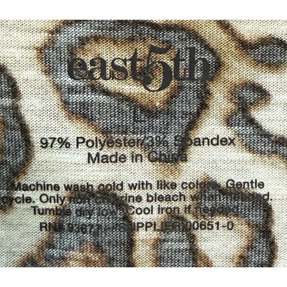 East 5th Women's Y2K Leopard Print Stretch Knit Top Casual Boho Glam Chic Sz Lg - Picture 5 of 7